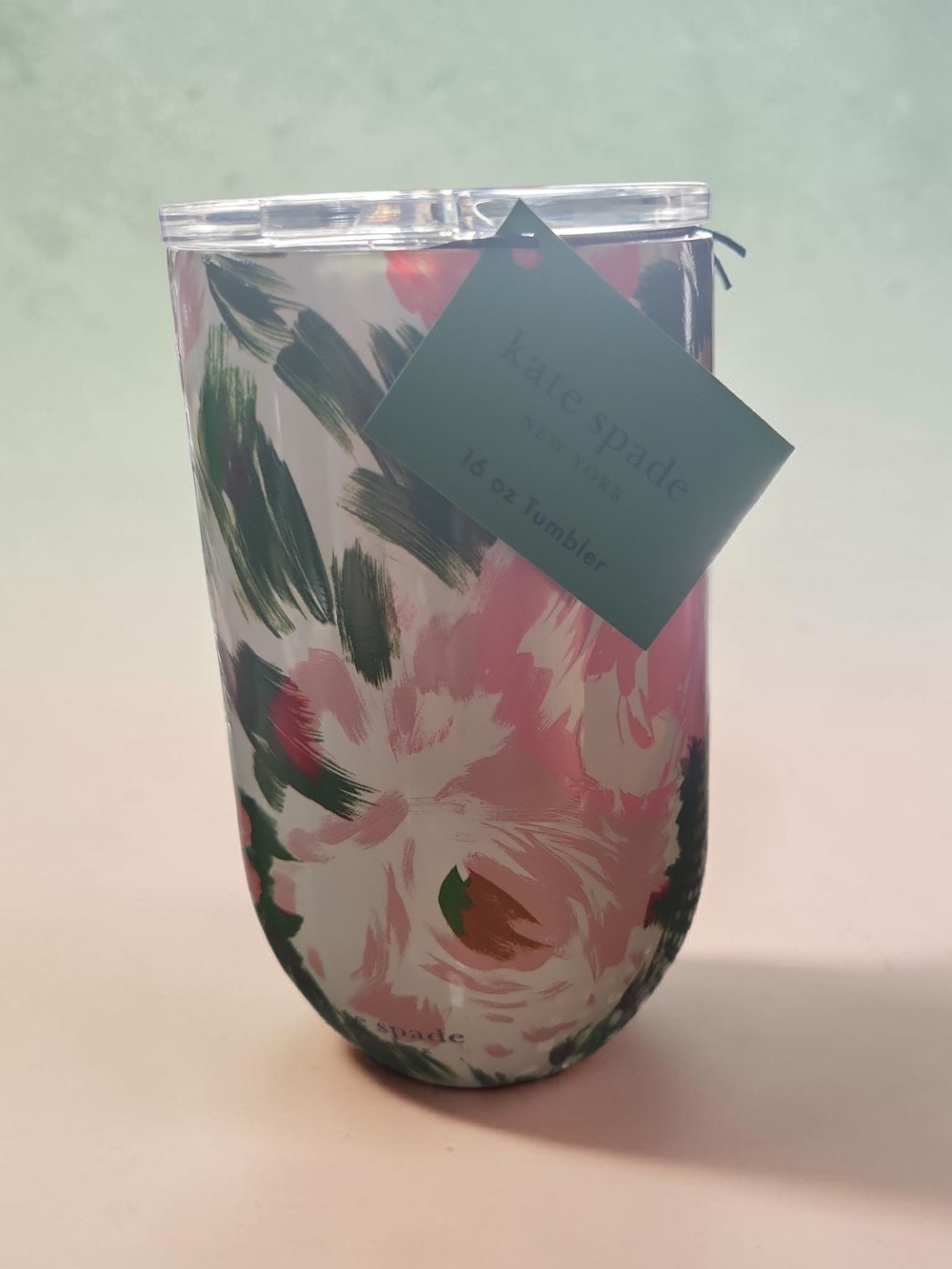 kate spade Pink and Green Floral Travel Tumbler